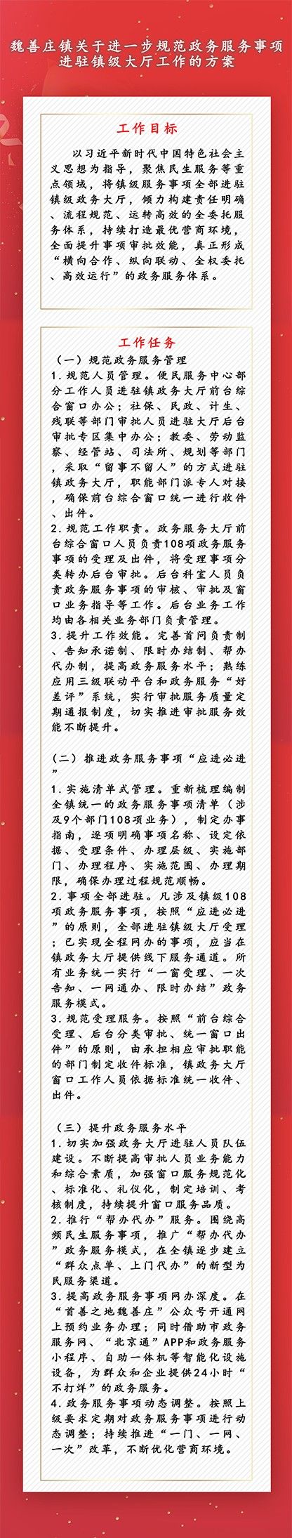 一图读懂：魏善庄镇关于进一步规范雷火体育事项进驻镇级大厅工作的方案_副本